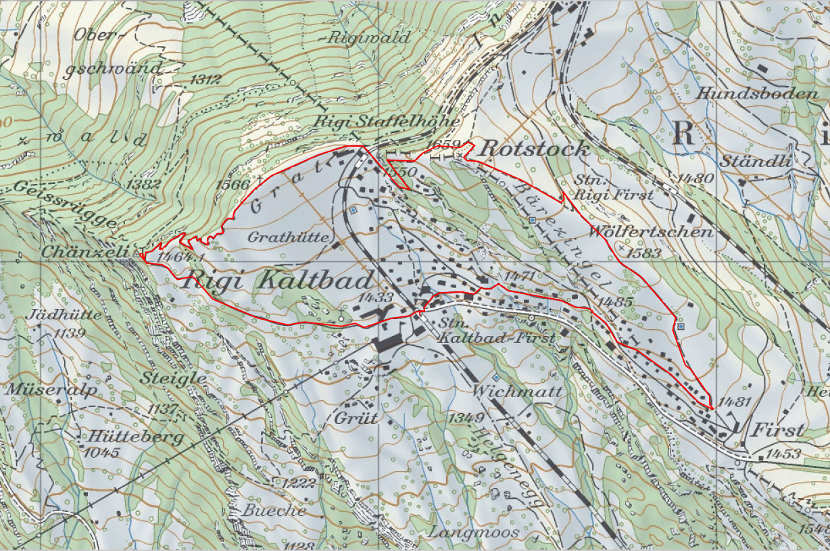 Landkarte Kaltbad Rotstock