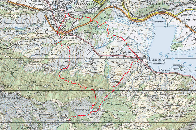 Landkarte Goldau Gätterlipass