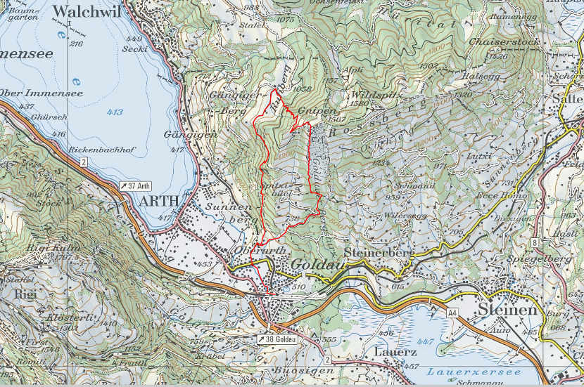 Landkarte Goldau Gnipen
