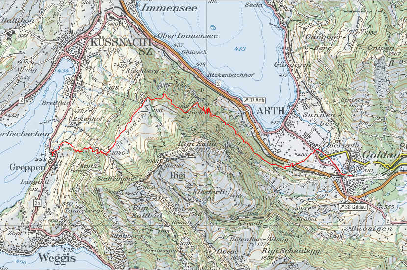 Landkarte Greppen Goldau