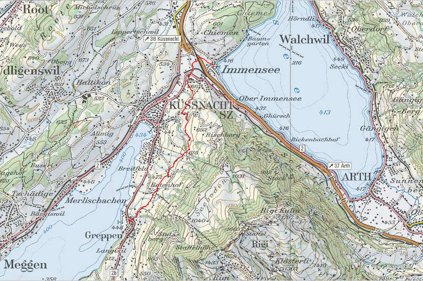 Landkarte Greppen Immensee