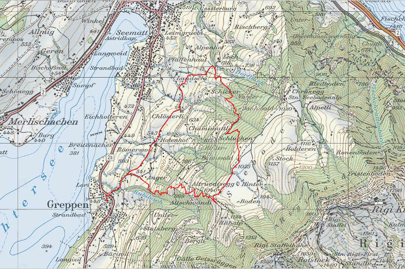 Landkarte Greppen Seebodenalp