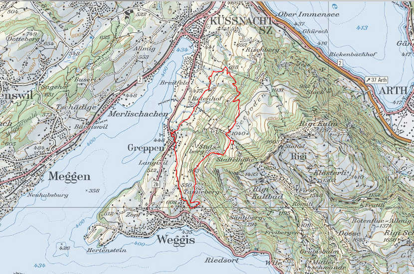 Landkarte Greppen Seebodenalp