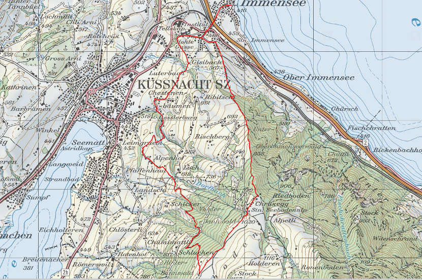 Landkarte Immensee Seebodenalp