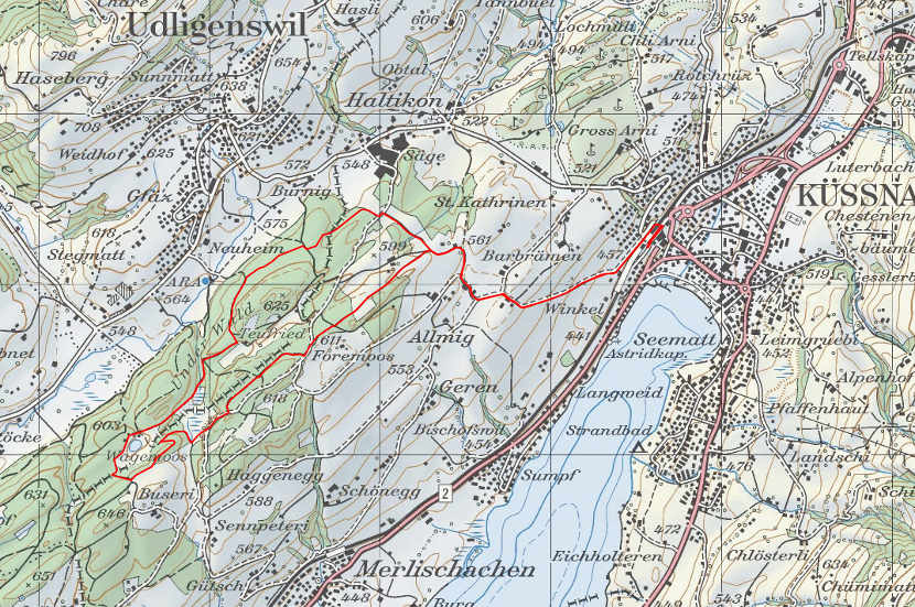 Landkarte Küssnacht Wagemoos