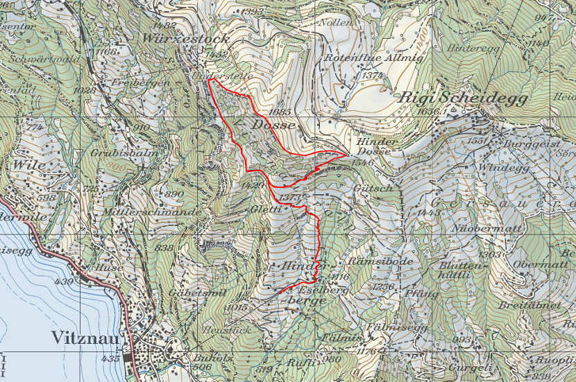 Landkarte Vitznau Dossen