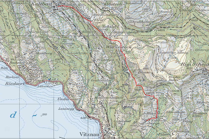 Landkarte Vitznau Kaltbad