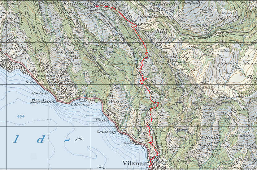 Landkarte Vitznau Kaltbad